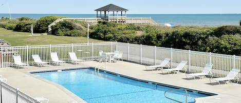 Outdoor pool is open seasonally.