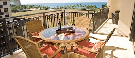 Panoramic ocean view from the lanai of our Hawaii luxury vacation rental