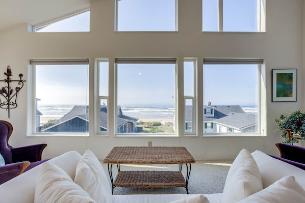 Ocean views out of the Primary bedroom.