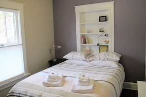 The Purple Bedroom is great for napping before a Game or an evening on the town.