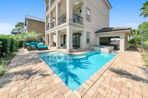 Enjoy Fun Filled Days at Your Private Pool * Please Note the Attached Overflow Spa is NOT a Hot Tub. It Does Not Heat Like a Hot Tub*