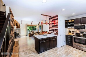 Newly renovated kitchen with open, social layout