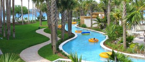 Our view of  Lazy River with direct access from the fence right off your porch!