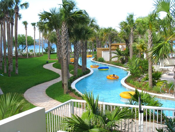 Our view of  Lazy River with direct access from the fence right off your porch!