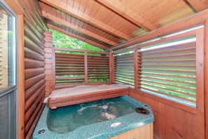 Soaking away the stress, one bubble at a time.  #HotTubHeaven