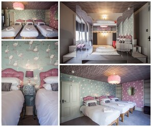 The Flamingo Dreams bedroom with sea views (sleeps 5/6)