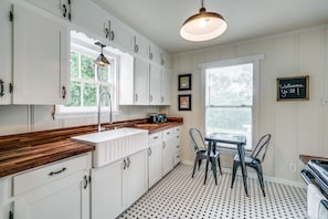 Fully equipped and recently remodeled kitchen.