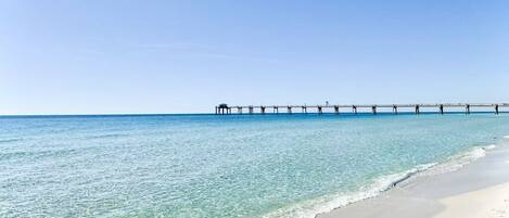 The lovely Okaloosa Island with the fishing pier just steps from our condo!