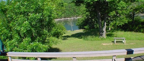 Private six-person hot tub and lake view from the deck!