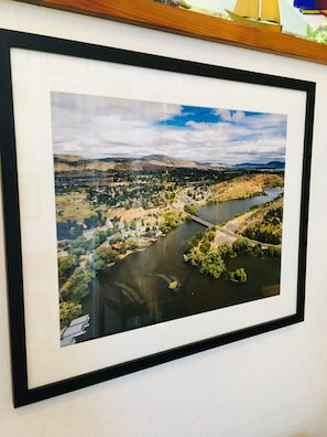 Aerial view showing house with red roof. Upper Klamath Lake & the Link River. 