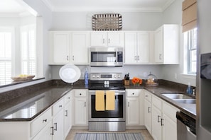 You'll love our fully stocked, sparkling kitchen!