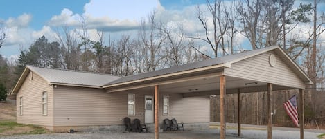 Front View with 30' Double Boat Port