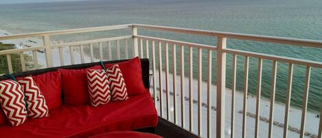 Corner of our 9th floor Balcony overlooking beachfront