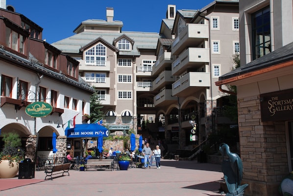 Shops, restaurants, and ice skating rink are literally steps from the condo.