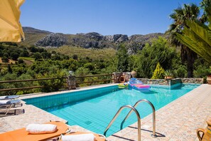 Private pool villa in beautiful countryside,Agouseliana,Rethymno Swimming pool and exterior furniture