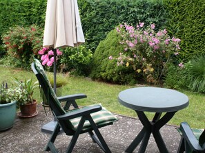 Terrasse der Ferienwohnung Am Norderfeld EG