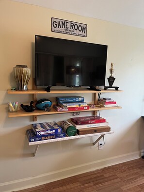 Lots of games for downtime and tv with all the channels