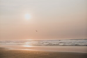 The setting sun adds to the experience.