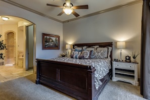 Master suite featuring king size bed