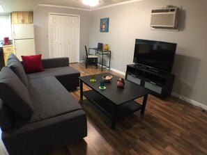 Living room with desk