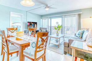 Gather for meals in a sunlit dining area with a welcoming ambiance