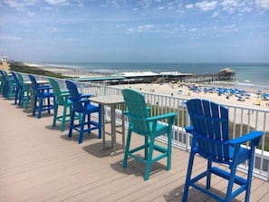 Beautiful 360 degree rooftop deck. Great views of the pier, ocean and sunsets!