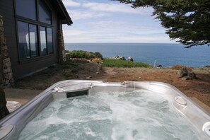 Hot tub with ocean views