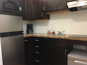 Kitchen with microwave 