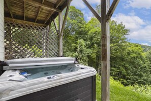 Covered Hot Tub Patio Off Game Room on the First Floor