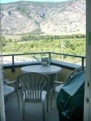 Private Top Corner Balcony with View of Orchards and Vinery.