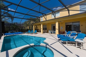 South-facing pool and spa