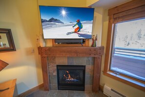 Warm up with the gas fireplace