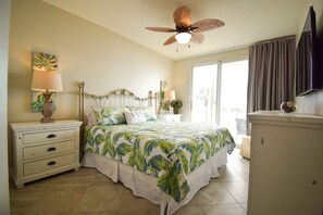 Beach views from the master bedroom make your stay that much sweeter.