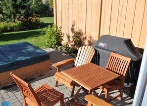 Hot tub right of patio and main living area