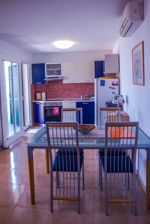 Dining room and kitchen