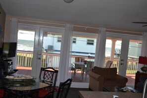 Great view of water & beach just from the living room! 