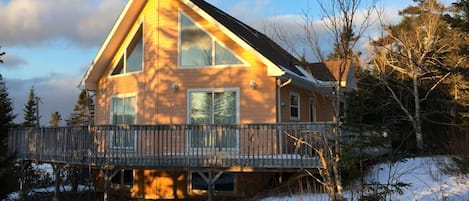 sunset from huge patio of Yellownose House