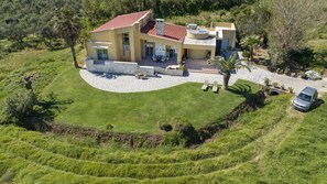 veranda and garden with sea view