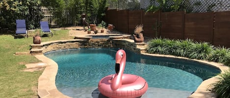 Pool with hot tub