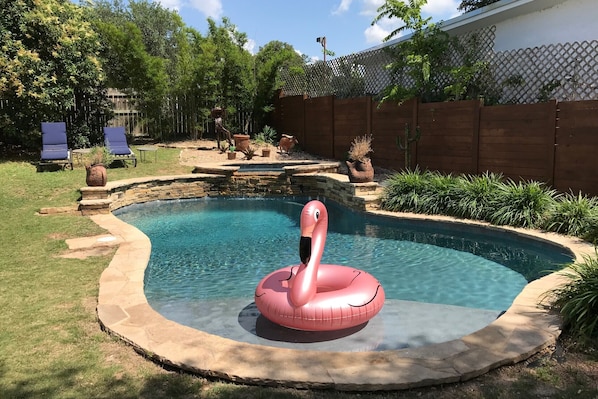 Pool with hot tub