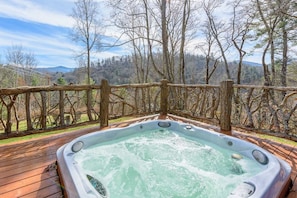 Deck Recessed Hot Tub with Views