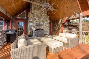 Outdoor Living Room with Fireplace