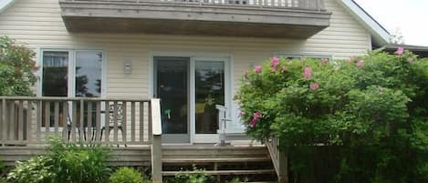 The front of the cottage, overlooking Winter Bay