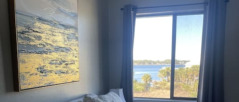 Breath taking view of the bay from the master bedroom!