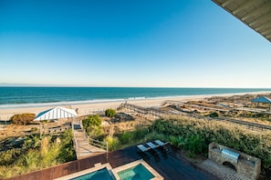 Pool Deck with Gas Grill and Beach Walkway with Gazebo