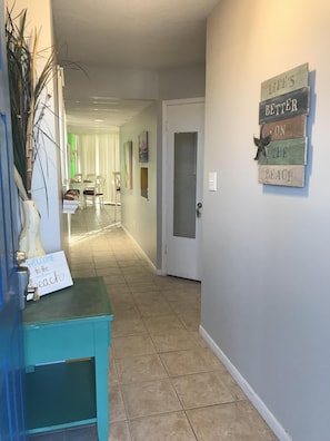 Entry way - Welcome and we hope you enjoy your stay .