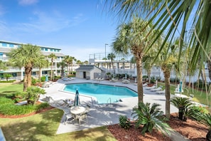 Balcony view of the pool