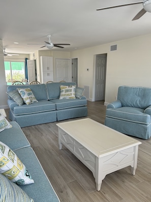 One queen size pull out sofa sleeper