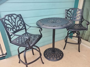Sit at the Bistro table and enjoy the view!