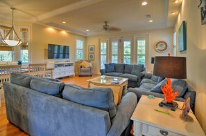 Beat the Florida heat when you lounge in this open living area.